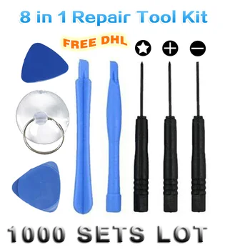 

X 1000 8 in 1 Repair Pry Tool Kit Opening Ferramentas Tools Pentalobe 5 Star Screwdriver For iPhone 4 4S 5G 5S 5C 6 6S CellPhone