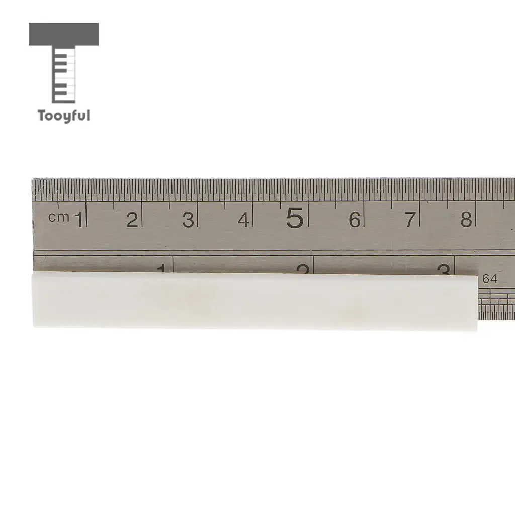 Tooyful 5pcs 80mm Ivory Cattle Bone Portable Replacement Bone Bridge Saddle Uncut Blank for Handmade Guitar Parts & Accessories