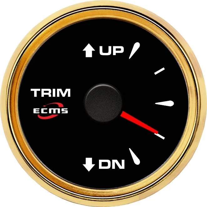 New Design Marine Boat Yacht Automotive Trim Gauge UP-DN 0-190 Ohms 9-32V 52mm 2 Inch 316L Gold Bezel Black Dial 802-00058 marine boat sewage black water tank level gauge 0 190ohms 9 32v 52mm 2 inch 316l