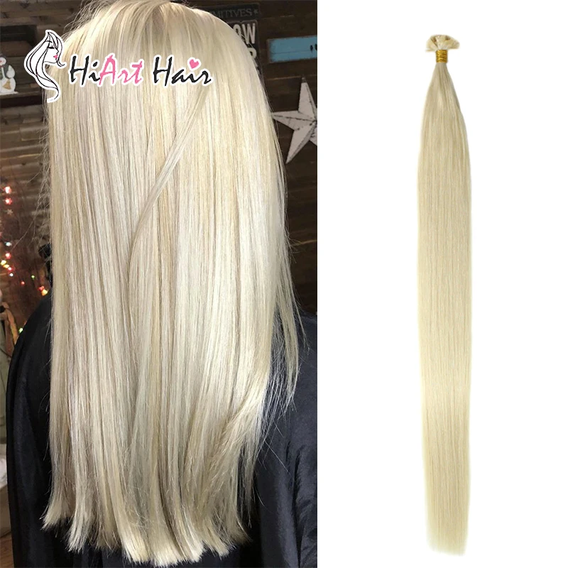

HiArt 1g/pc Flat Tip Hair Extensions In Human Remy Hair Extensions Blonde Fusion Hair Double Drawn Straight Extension 18"20"22"
