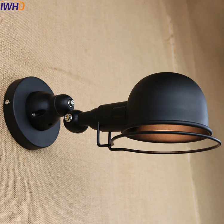

IWHD Rust Iron Vintage Wall Light LED Wandlampen Dinning Room Loft Industrial Rotate Arm Wall Lamp Sconce Lampen Arandela