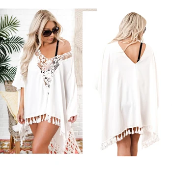 

MQUPIN Sexy bathrobe beach tunicslong cute sexy beach dress for swimsuits woman Cover bikini beach skirt Pareo bath outlet