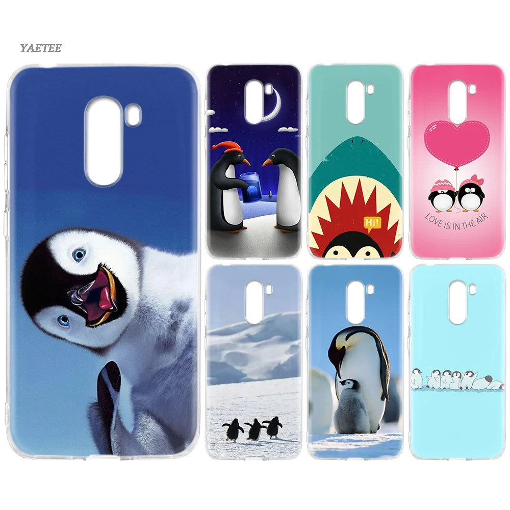 

Funny Penguin Silicone Back Case For Xiaomi Pocophone F1 Mi 8 lite Play Redmi GO 5 Plus Note 7 6 Pro 5A Cover