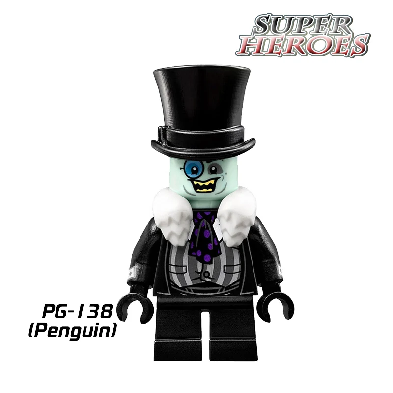 

Educational Blocks Penguin Joker Batman Movie Super Heroes Star Wars Arkham Asylum Action Building Bricks Kids DIY Toys PG138