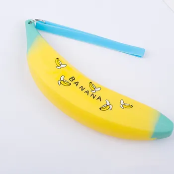 

New creative banana cute coin purse silicone small wallet candy color fruit coin key bag children birthday party gift LQ049
