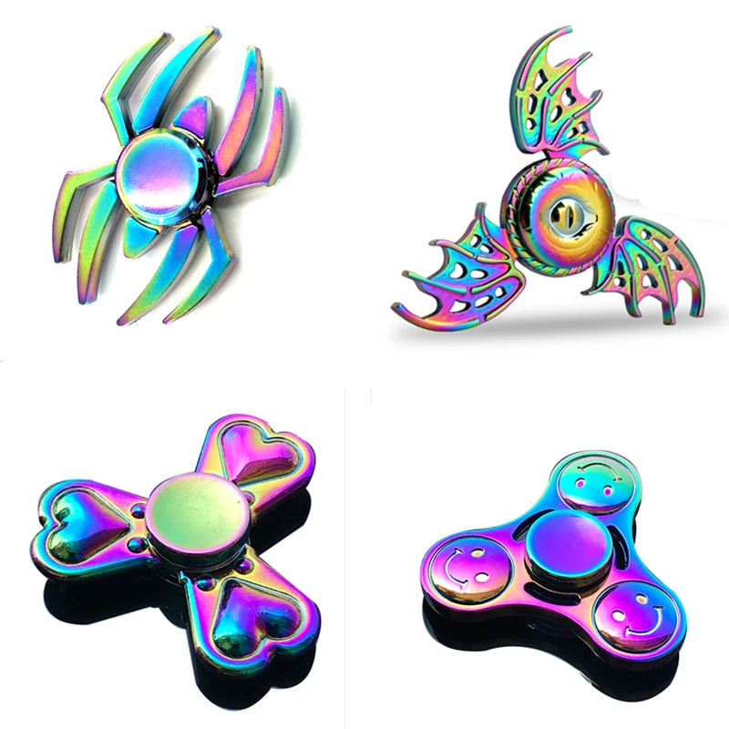 Spinning Top Fidget Spinner Electroplated Metal Color EDC ABS Hand Spinner Cube Anti Stress Toys To Kid Adult Finger Spiner Gift