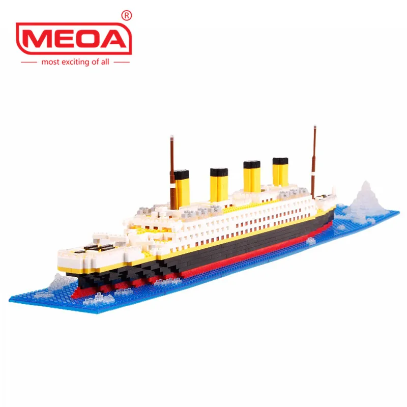 

1860 Pcs Building Blocks Titanic Ship Model Building Blocks School Educational Supplies Toys Childern Gift Diamond Bricks