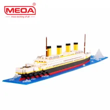 1860 Pcs Building Blocks Titanic Ship Model Building Blocks School Educational Supplies Toys Childern Gift Diamond Bricks
