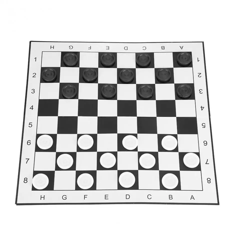 international checkers portable folding plastic chess game board 24pcs chXNDC 