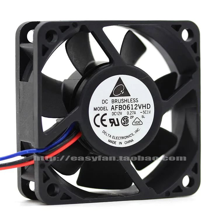 

NEW DELTA 6020 6CM 12V0.27A double ball bearing high air volume 3lines test speed AFB0612VHD cooling fan