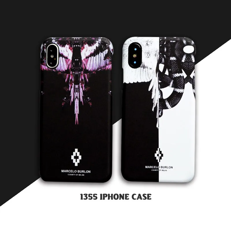 

Marcelo BURLon MB Animal dog snake Hard Protective Phone Case For iphone X XS MAX 8 7 6 6S Plus feather Cover For iphone 8 plus