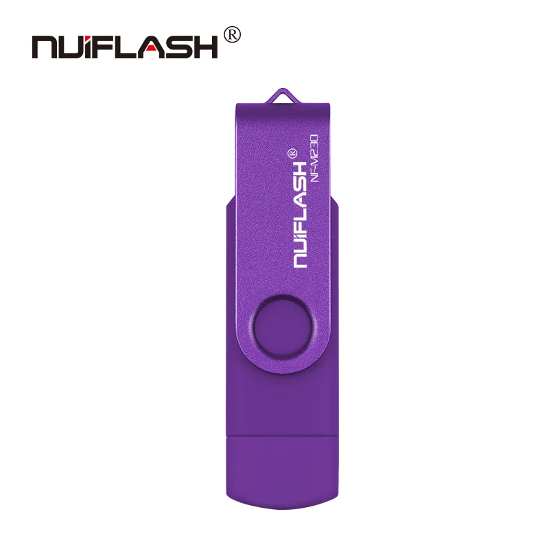 Nuiflash, смартфон, USB флеш-накопитель, металлический флеш-накопитель, 64 ГБ, флешка, 8 ГБ, OTG, внешнее хранилище, микро usb карта памяти, флеш-накопитель - Цвет: purple