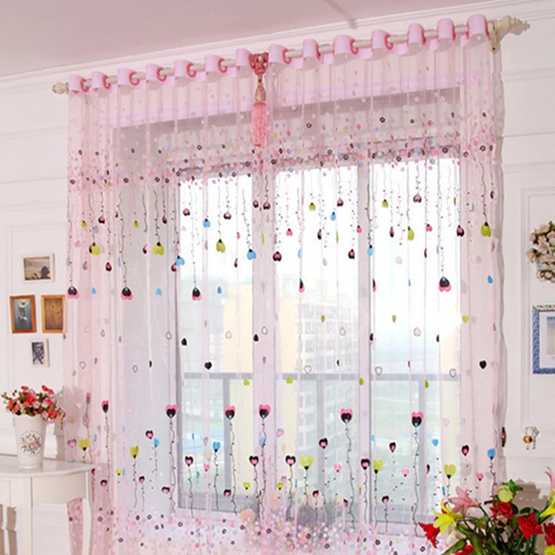 

Beautiful Curtains Tulle Flying Balloon Curtains Screen Gauze Cloth Curtains Balcony Tulle Curtains Home Decor