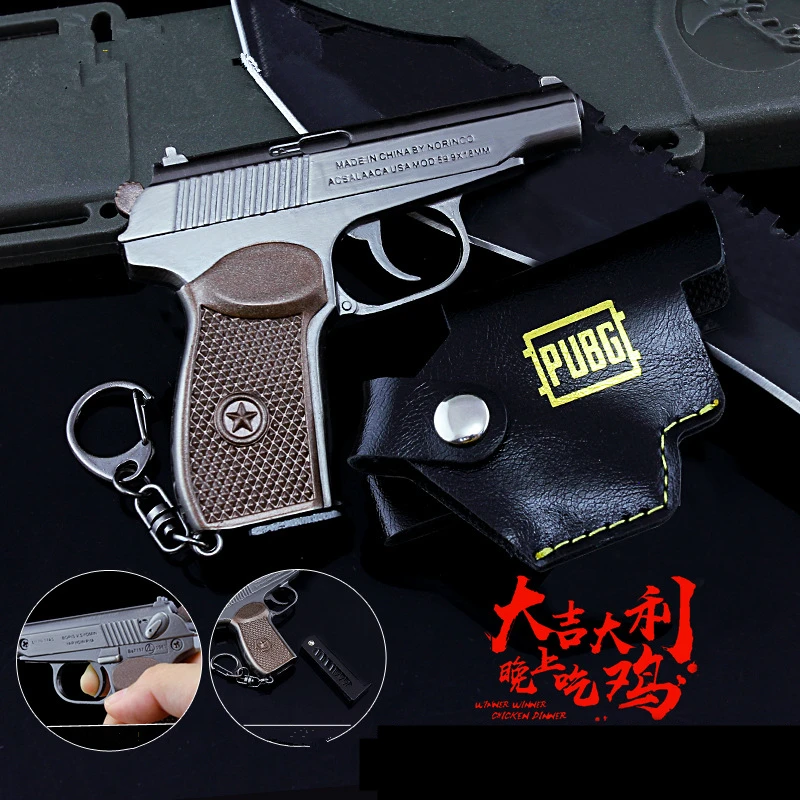 Game PUBG New Playerunknown's Battlegrounds Cosplay Props Tear bomb AK15 AA12 M27 Gun Key ring Weap