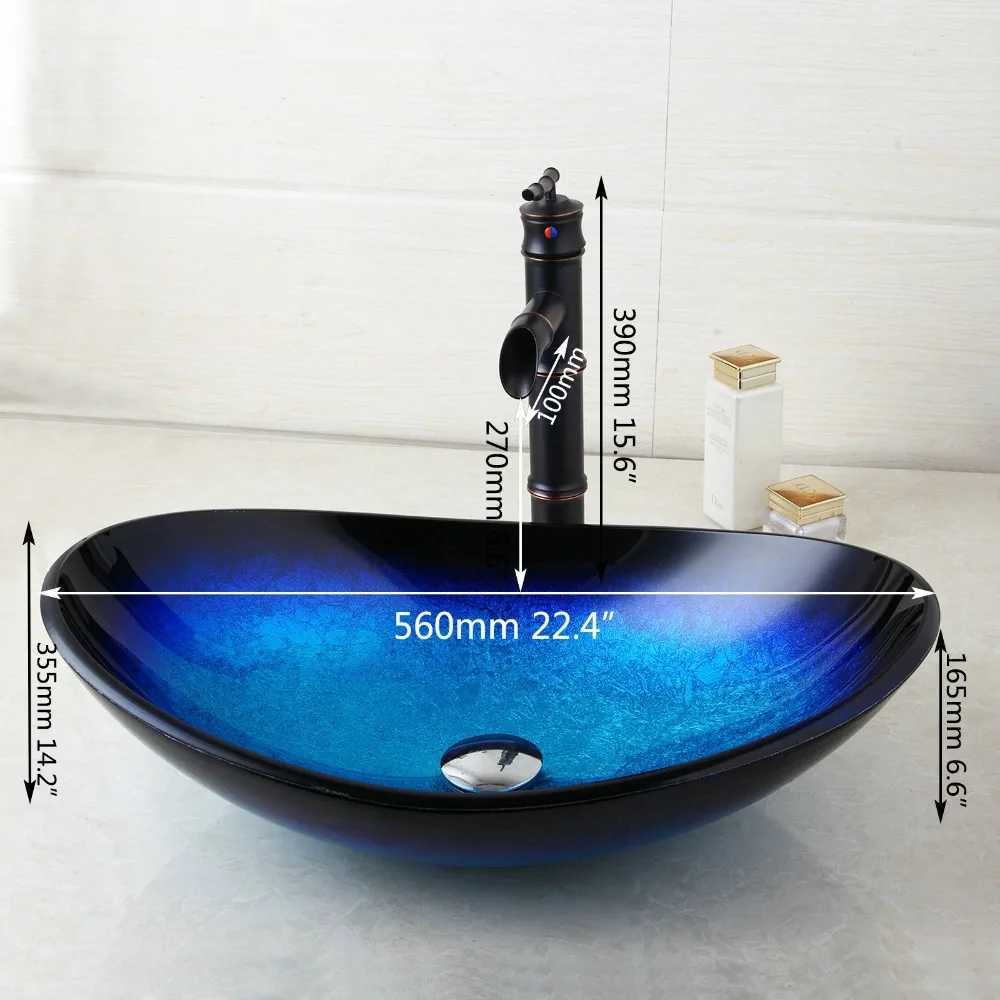 Monite Blue Bathroom Unit Cloakroom Wash Basin Sink Bowl Orb Mixer Faucet Tap Tempered Glass Basin Sink Faucet Tap Aliexpress