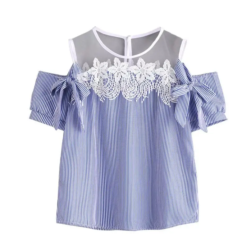 Женская блузка с коротким рукавом летняя кружевная рукавом|summer tops|off shoulder womens