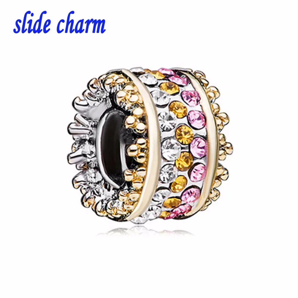slide charm wholesale Free shipping Crystal Beads Charm Bracelets Bling