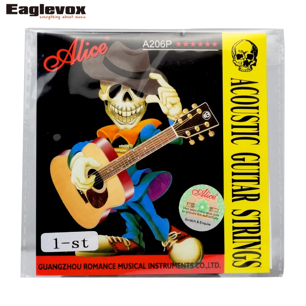 

5pcs E-1st 011" Acoustic Guitar Single Strings Stainless Steel Plastic Ball-End Alice A206P