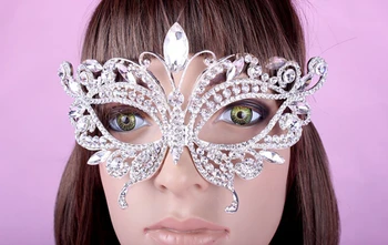 

Free Shipping Wholesale 5pcs/lot Rhinestone Mask,Venetian Bridal Masquerade Mask,Fancy Rhinestone Party Mask LSM110809
