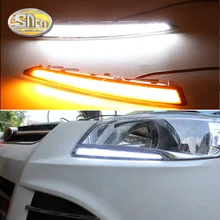 Per Ford Kuga Fuga 2013 ~ 2016 di Giorno Corsa e Jogging Luce DRL HA CONDOTTO LA Copertura Della Lampada Della Nebbia Con Giallo Segnale di Svolta Funzioni