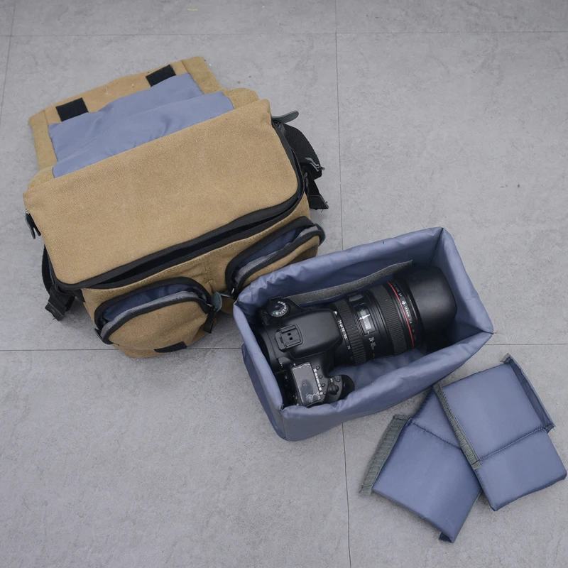 Bolsa da Câmera da Foto Bolsa da Câmera de Viagem Bolsa da Foto Profissional Dslr Lona Ombro Único Mochila - Image 3