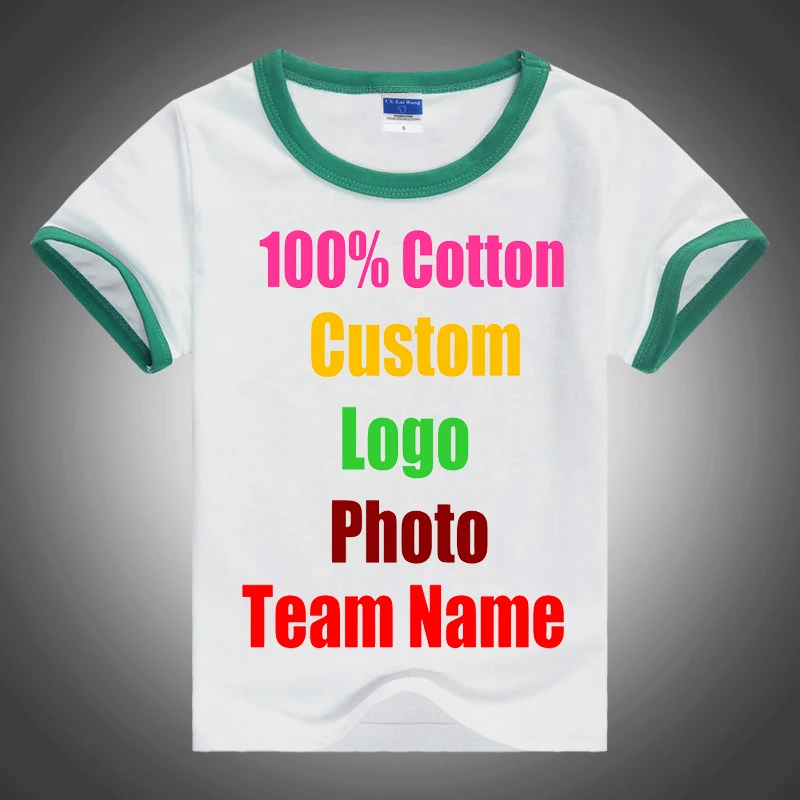 Patchwork Love Cute Kids Unisex Summer T shirt Short Sleeve Cotton Custom Logo Team Photo Text Printed Child Boy Girl T-shirts | Женская
