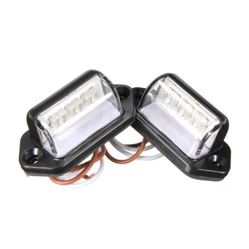 12V 24V автомобиль грузовик 3 светодиодный номерной знак светильник резервного