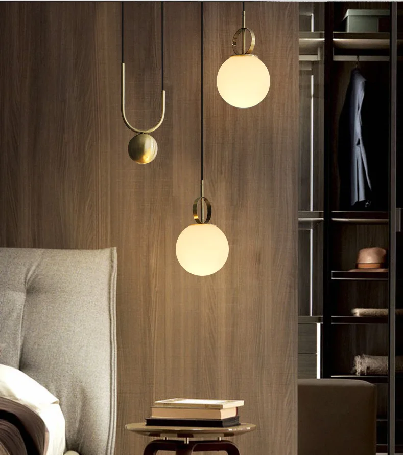 Современный скандинавский стеклянный подвесной светильник, промышленный шар, подвесной светильник для домашнего деко, спальни, бара