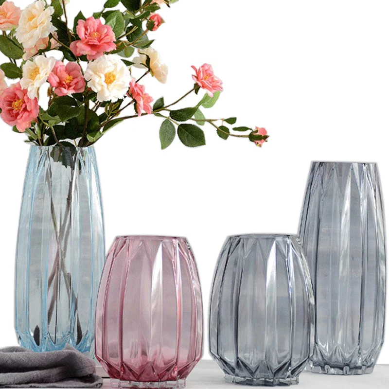 Высококачественная простая стильная настольная ваза, современные стеклянные напольные вазы, предметы домашнего интерьера, украшение для дома, декор стола