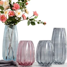 Высококачественная простая стильная настольная ваза, современные стеклянные напольные вазы, предметы домашнего интерьера, украшение для дома, декор стола