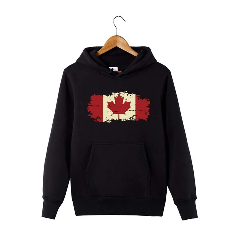 Free shipping Autumn and winter hoodies men Canadian flag printing mens