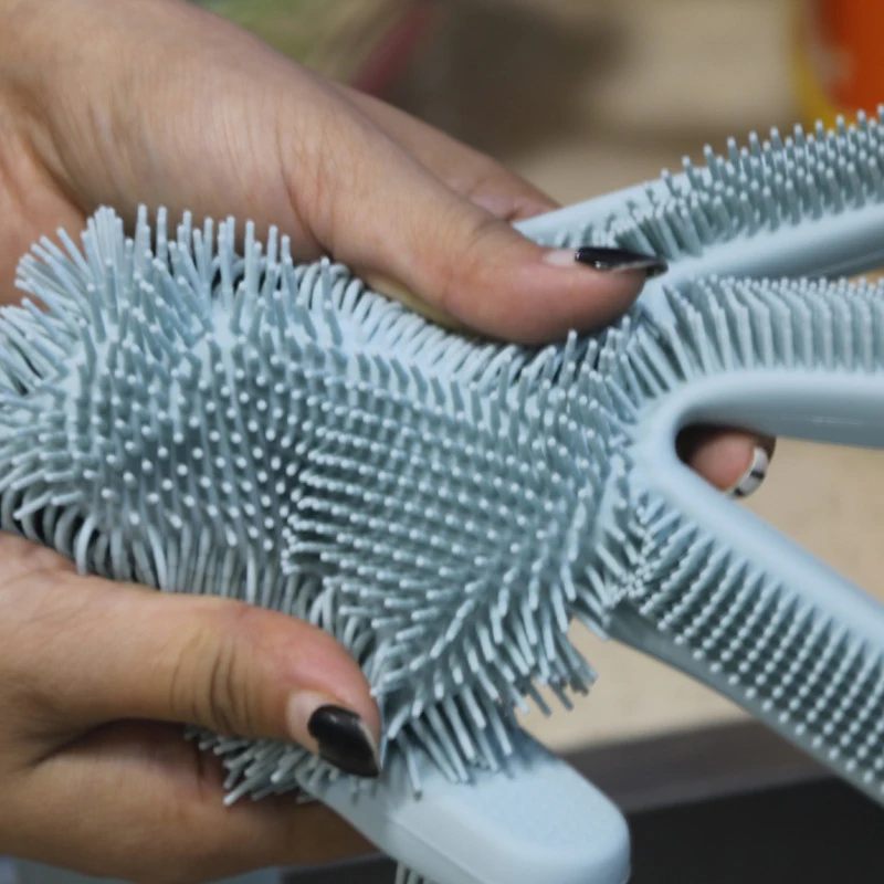 2 шт. силиконовые чистящие перчатки волшебное блюдо моющиеся с кистями защита рук