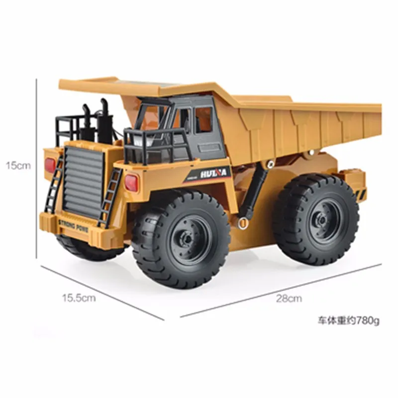 HuiNa Toys 1540 шестиканальный 6CH 1/12 40HMZ RC металлический самосвал игрушки с дистанционным управлением RTR с зарядным аккумулятором