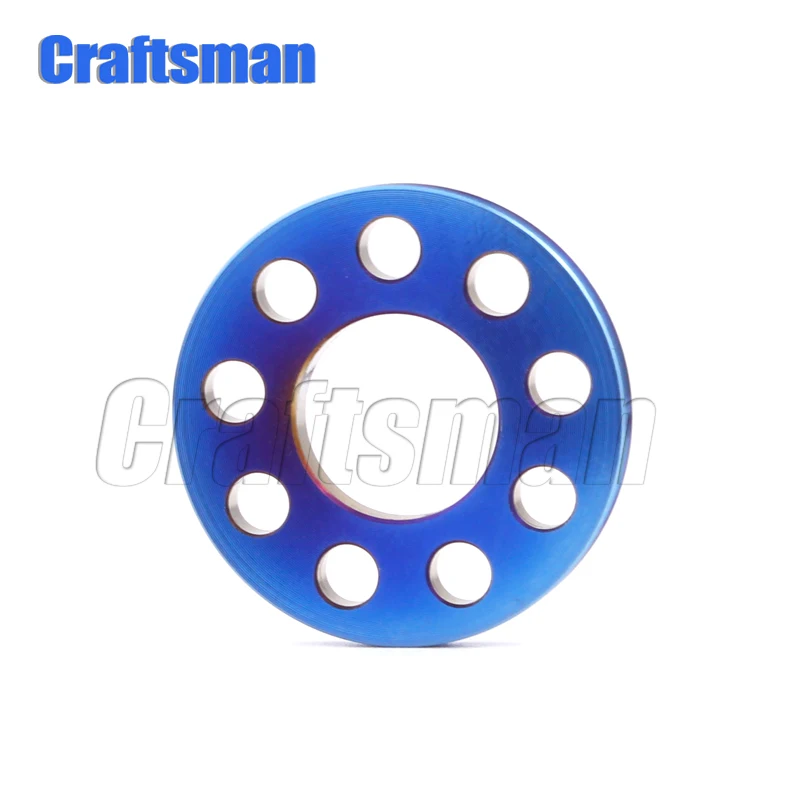 1Pcs Ti Bolt M6 M8 M10 Titanium Drilled Spacer Washer for Motorcycle Modification 9 Holes Washers - Цвет: Burning Blue