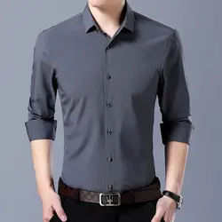 9 цветов Высокое качество Мужская классическая рубашка 2019 новый бизнес повседневная мужская рубашка с длинными рукавами модная мужская