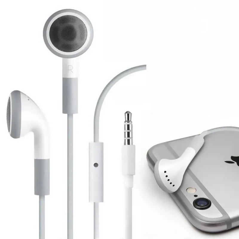 Stereo 3.5mm jack Headset Earphone Volume Control & Mic for iPhone 6 6s 5 5S 4 4S 3GS iPod ipad 2 3 Handfree Headphone Earbuds