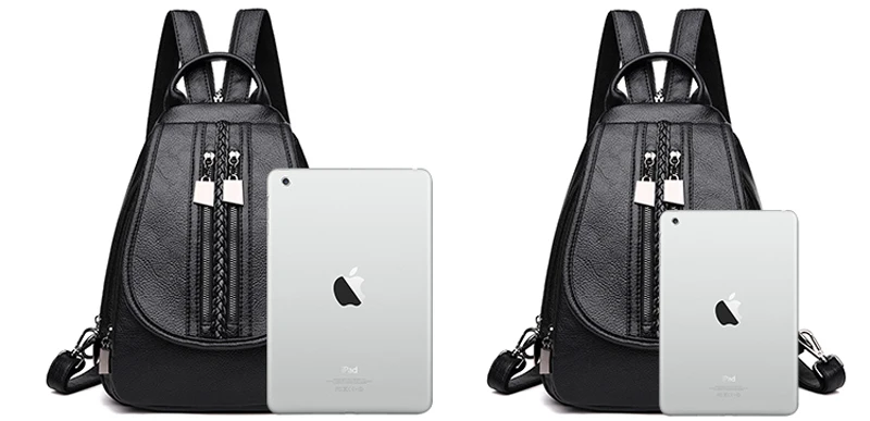 Модный женский рюкзак на молнии, роскошный кожаный женский рюкзак, большой емкости, дизайнерские простые Наплечные сумки для женщин
