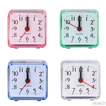 Mini Square Quartz Beep Alarm Clock Plastic Desk Table Travel Trip Portable G03 Drop ship