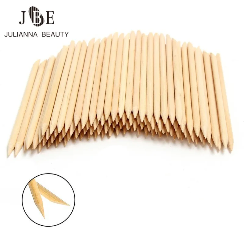 

20pcs/Lot Cuticle Pusher Remover Manicure Care/Orange 2 Way Double Sided Wooden Stick Beauty Nail Stickers Nail Care Tools