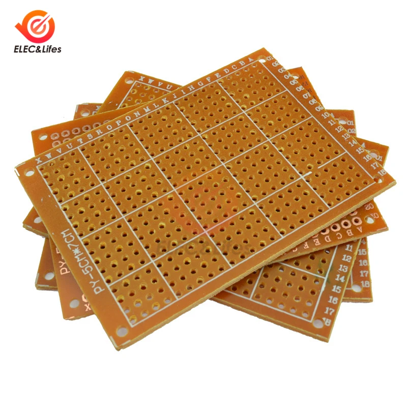 5 шт. универсальная макетная плата PCB 5x7 см 50x70 мм 5*7 2 54 Шаг отверстия DIY Прототип