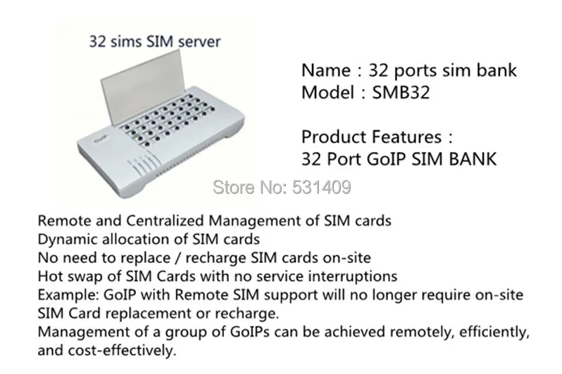 DBL SIM банк SMB32 сервер, 32 сим-картами SMB32 Удаленная SIM карты управления, эмулятор DBL goip(авто с заменяемым индивидуальным номером IMEI+ Авто sim-вращения