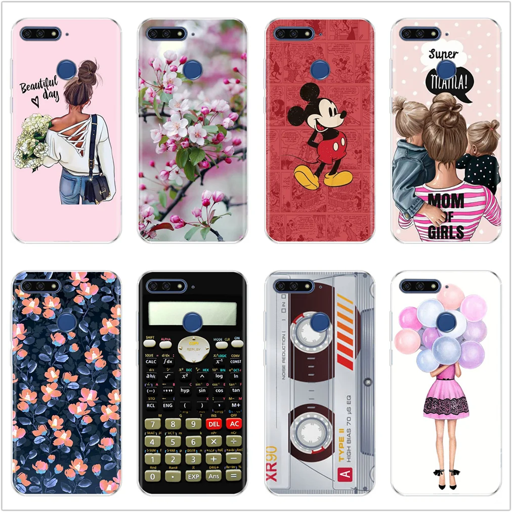 

5.7" Huawei Y6 2018 Case TPU Cartoon case on Huawei Y6 PRIME 2018 Fundas Silicone Protective Cover Y 6 2018 Prime Coque Fundas