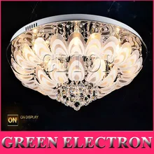 Современный K9 с украшением в виде кристаллов свет круглый светодиодный потолочный светильник Гостиная хрустальные светильники лампа-Павлин Спальня лампа Украшенные Ресторан настенный светильник