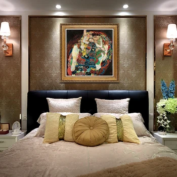 

YongHe Home Decorative Oil Painting Vienna Secession Gustav Klimt-Virgin Girl Customizable Spray Painting Frameless ink Poster