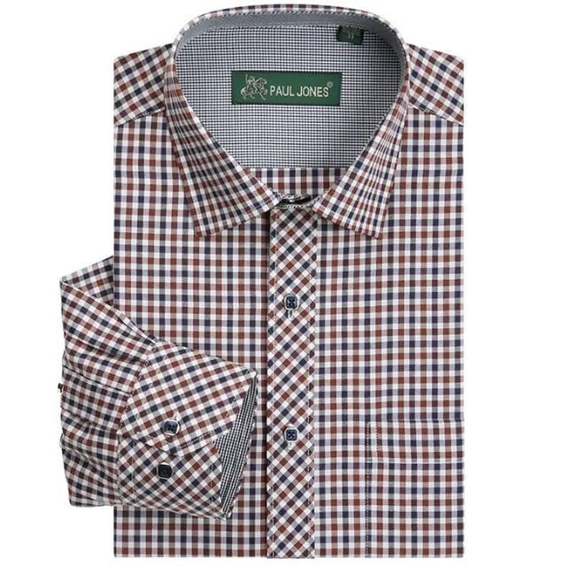 Free shipping European size Hombres de camisa Long sleeve 38 44 plaids ...