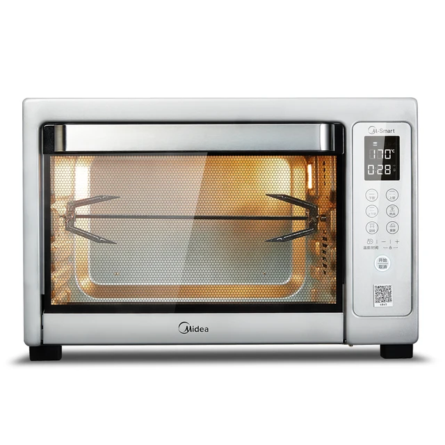 Cheap Intelligent Electric Oven for Home Multifunction Baking 38 Liters Large Capacity Hot Plates Ovens Controled By Phone Silver