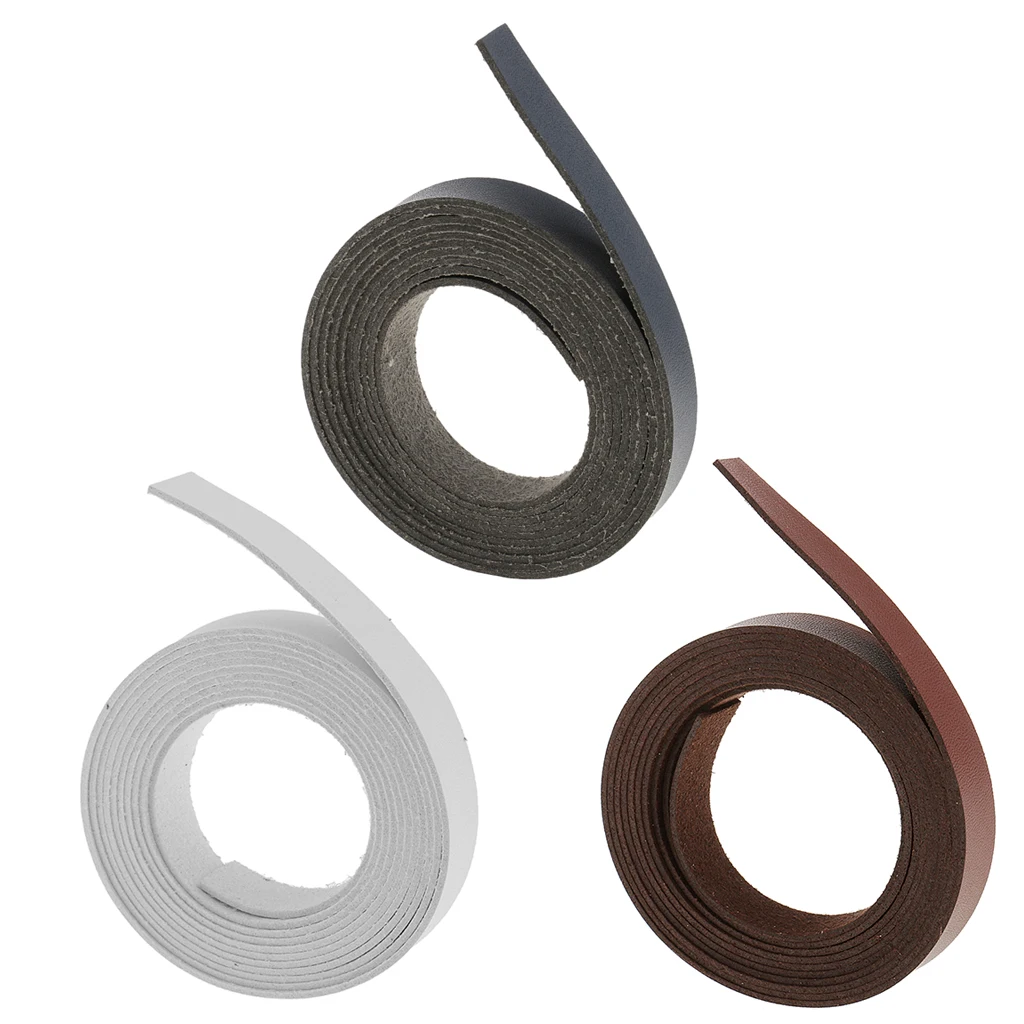 3pcs 2 Meters Long DIY Leather Crafts Straps Strips 1.5cm Wide DIY Belt for Bag Handles Clothing Decoration Leathecraft Supplies