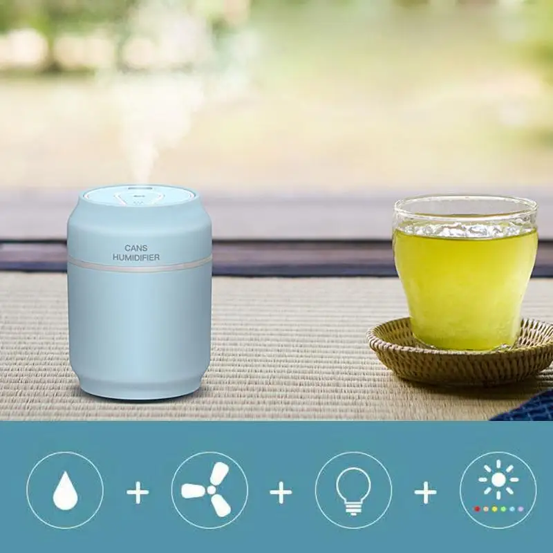 

Alloet 200ml USB Air Humidfier Air Purifier Freshener Aromatherapy Cool Mist Maker Fogger Fan Cooling Function LED Lamp