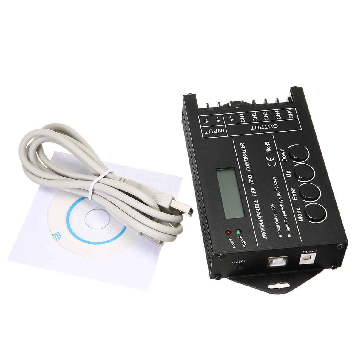 Multi-function LED Time Controller RGB LED Light Programmable 5 channels DC12-24V 20A  Home Tool Plant Grow