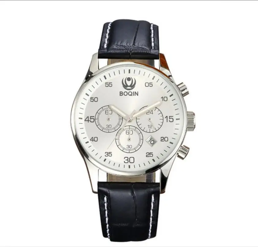 

XINBOQIN Men Top Quartz Wristwatch Vintage Genuine Leather Wrist Watch Fashion Simple Waterproof Men's Business Quartz Watch